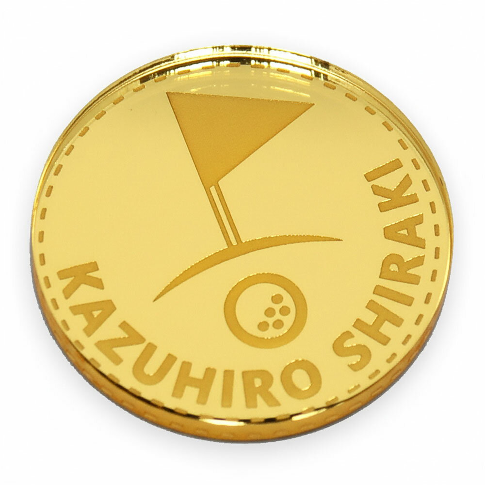 NEW 35mm ミラーアクリル ゴルフマーカー お洒落 ステッチ風 フラッグ デザイン 厚み2.3 ...