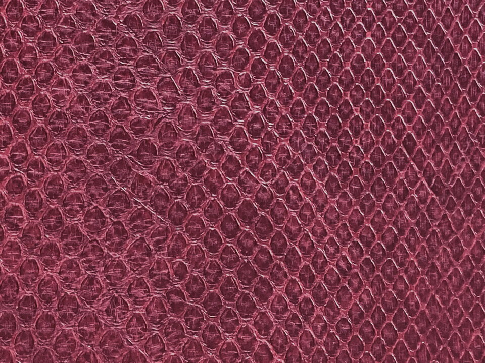 ヘビ柄 合皮レザー生地 エンボス【ベーシックスネーク ワインレッド】[BP-04]