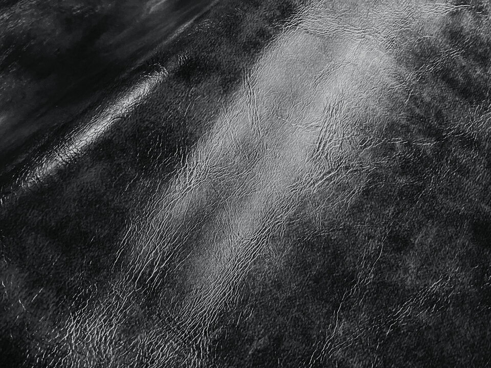 合皮レザー生地 難燃【レトロ調 グレーブラック】[RETRO-N-08]