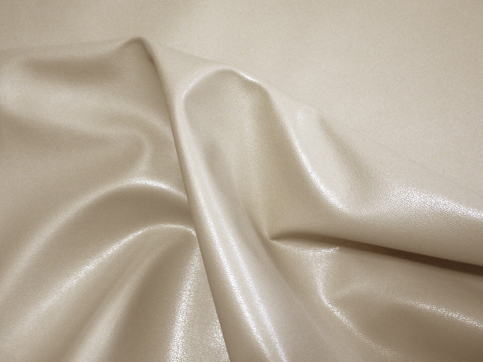 【100×10cmカット生地】合皮 衣料用 ストレッチレザー生地 【ベージュ】 [CL-12-C10]