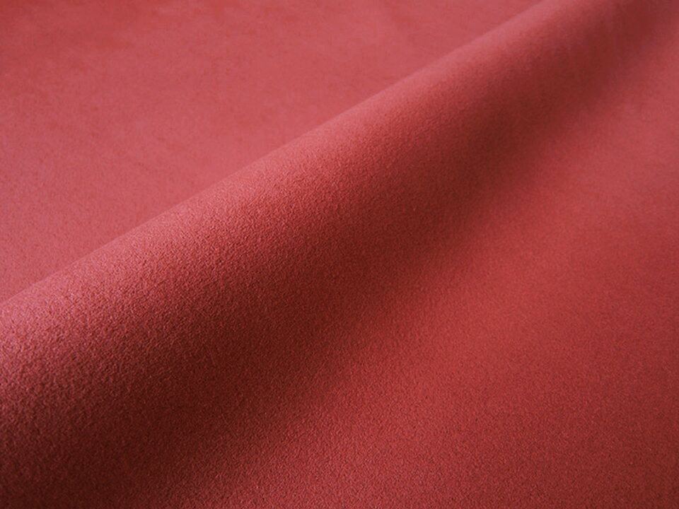 【130×20cmカット生地】※難あり※最上級 スエード調生地 人工皮革 日本製 【赤（朱赤）】（大手メーカーアウトレット品） [ECS-REDv-C20-N]