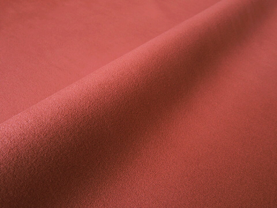 【130×20cmカット生地】※難あり※最上級 スエード調生地 人工皮革 日本製 【あかね色】（大手メーカーアウトレット品）[ECS-MDRED-C20-N]