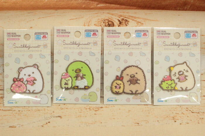 すみっコぐらし ワッペン サンリオ キャラクターワッペン シール＆ アイロン接着 目印 入園 入学 手芸..