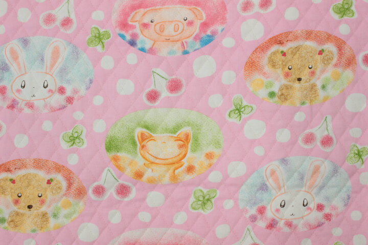 やのともこ オックスキルト どうぶつ【10cmあたり】【キャラクター 生地 キルティング 布 入園 入学】のサムネイル