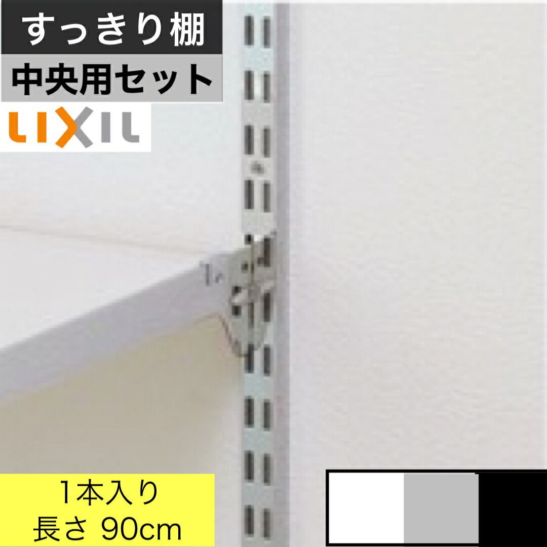 リクシルの可動棚 中央用セット 1本入り 長さ：90cm (900mm) すっきり棚 部材 LIXIL リクシル TOSTEM トステム収納内部 壁付け 可動棚 レール ラック 収納棚 壁掛け 棚柱 ウォールシェルフ 棚 壁面収納 クローゼット ハンガーラック ランドリーラック DIY 収納　整理