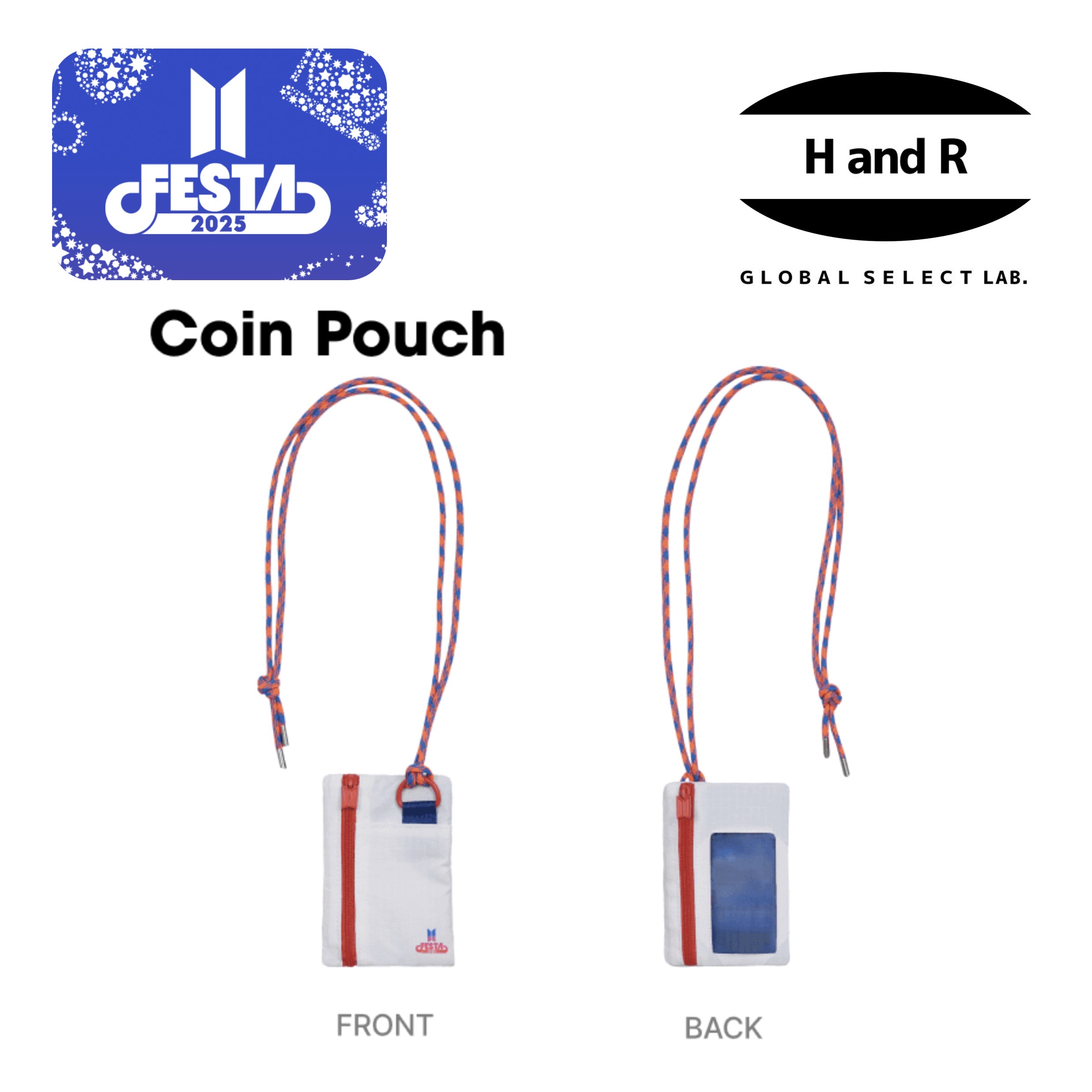 Rakuten - 【正規品】2025 BTS FESTA 公式グッズ Coin Pouch コインポーチ 防弾少年団 バンタン ポーチ カードホルダー フォトカード入れ ストラップ付 首掛け 透明 PVC 窓付き ロゴチャーム 記念グッズ 韓国 韓流 K-POP RM Jin SUGA j-hope Jimin V Jungkook Weverse 公式品