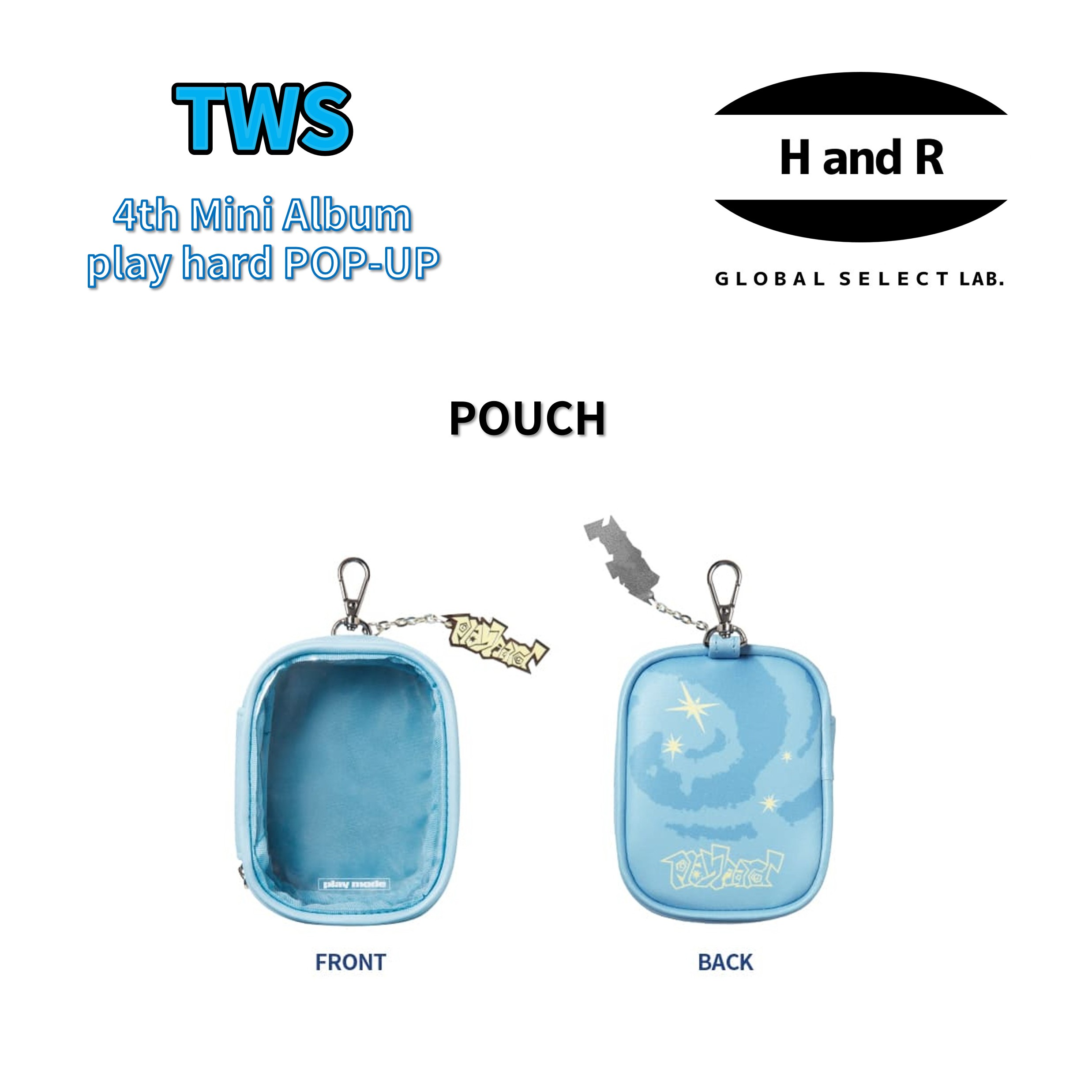 TWS 公式 ポーチ メタル チャーム 付き POUCH 4th Mini Album play hard POP-UP STORE ポップアップ グッズ 正規品 トゥアス シニュ ドフン ヨンジェ ハンジン ジフン ギョンミン ミニポーチ ケース 小物入れ SOUNDWAVE