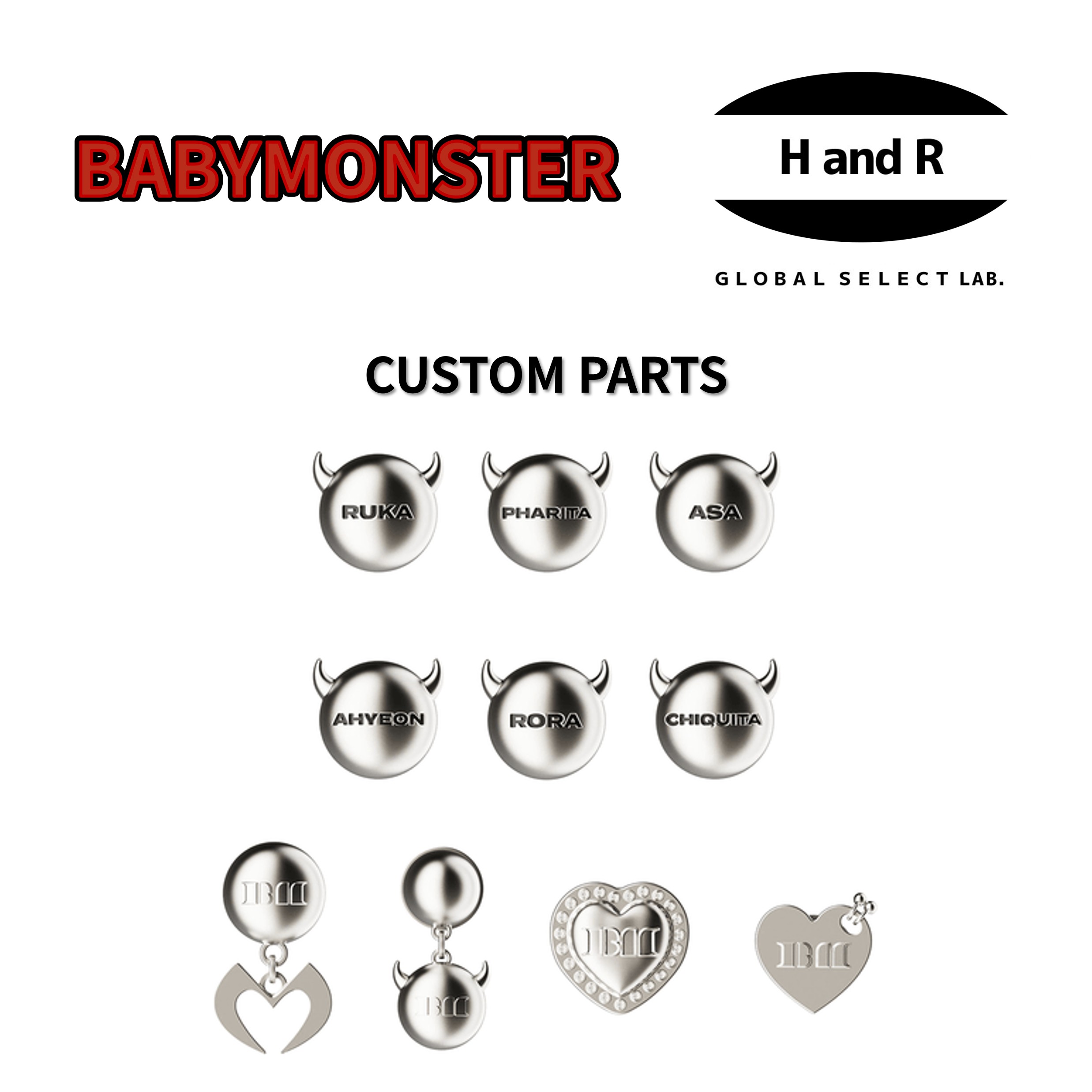 BABYMONSTER 公式ペンライト カスタムケープ カスタムパーツ 2026-27 WORLD TOUR CHOOM IN SEOUL ソウルコン 公式グッズ オフィシャル 正規品 ベイビーモンスター ベビモン ルカ パリタ アサ アヒョン ラミ ローラ チキータ 選べる メンバー キャラクター チャーム