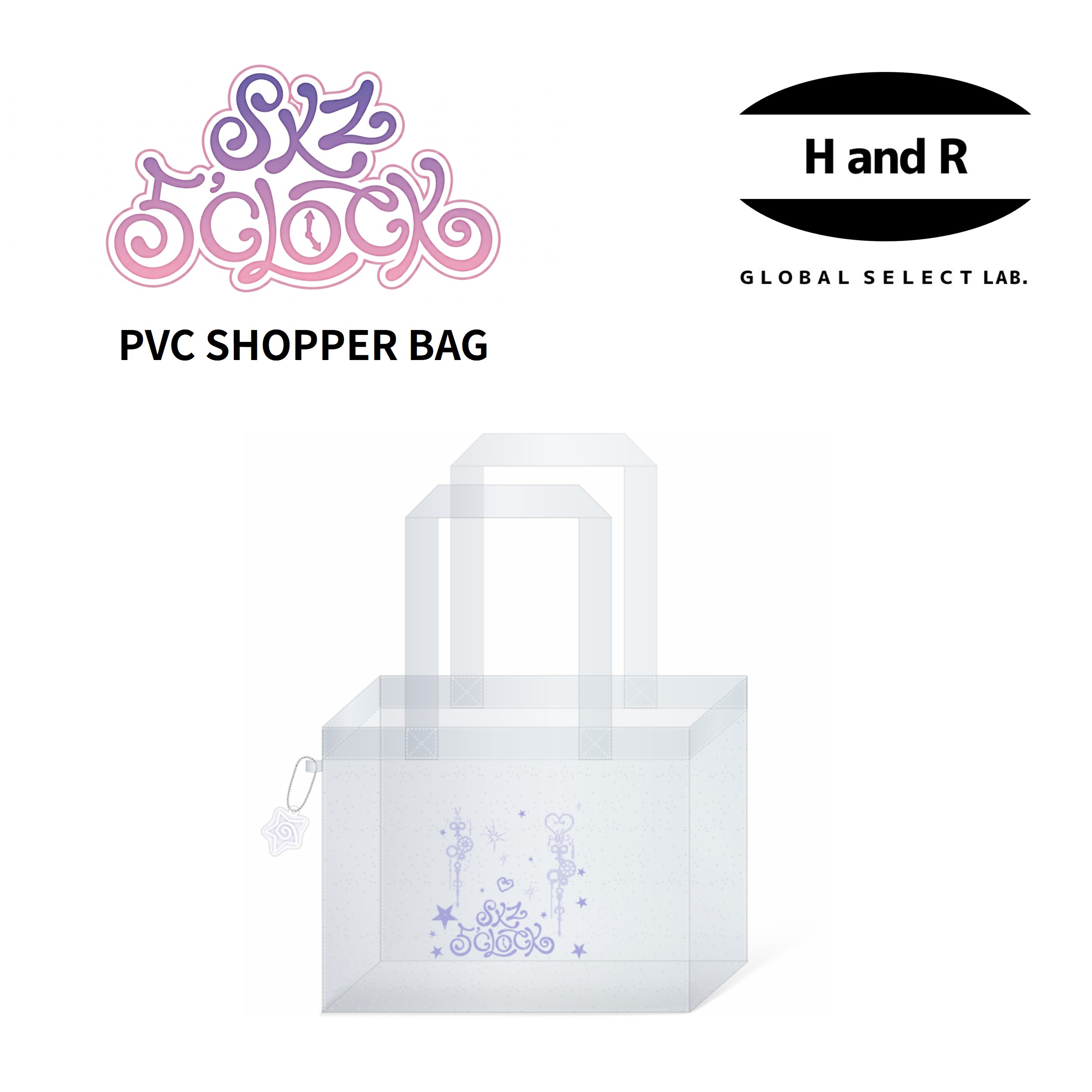 正規品 Stray Kids SKZ 5'CLOCK 公式グッズ PVC SHOPPER BAG ショッパーバッグ トートバッグ キーリング付 スキズ ファンミーティング ペンミ クリアバッグ 透明 公式 MD 新品 未開封 韓国 プレゼント