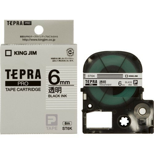 キングジム(KING JIM) プロテープカートリッジ 6mm 透明/黒字 ST6K キングジム(KING JIM) プロテープカートリッジ 6mm 透明/黒字 ST6K