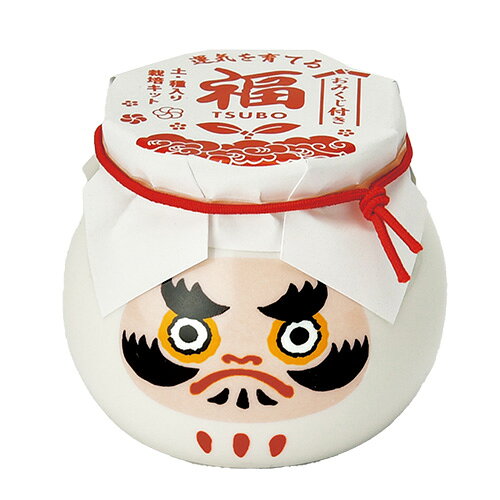 詳細説明【特長】・ころんと丸いフォルムが可愛い「だるま」をモチーフにした壺で、縁起のよい草花を育てます。・福を呼ぶ縁起物として古来から親しまれる「だるま」を、現代のお部屋に飾りやすいデザインにアレンジ。・小さな福を壺にためつつ、植物とともに育てよう。・育て方の説明書はおみくじ仕様。メッセージと種はどれが出るかお楽しみ！&nbsp;商品仕様（スペック）カラー：白本体サイズ（約）：径53×高45mm福を呼ぶ縁起物