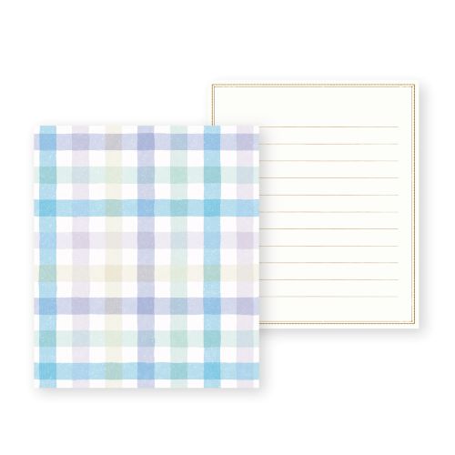 詳細説明【特長】・シンプルな便箋にやさしい彩りのイラストがデザインされた封筒がセットになった、ミニレターセットです。・こちらの封筒には、爽やかなブルーのチェック模様が描かれています。&nbsp;商品仕様（スペック）柄：チェック本体サイズ（約）：［便箋］幅112×高132mm　［封筒］幅120×高140mm入数：［便箋］6枚　［封筒］3枚和紙を使用した郵送可能サイズ
