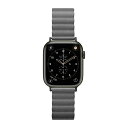 ピージーエー(PGA) AppleWatch 49/46/45/44/42mm用 PUレザーマグネットバンド グレー(2)