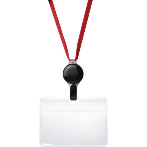 ソニック　プロ耐リール　吊下げ名札　防水チャック　赤　NF−2184−R