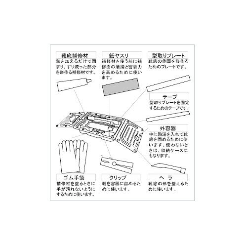 サンスター 靴底補修剤セット 黒の紹介画像3
