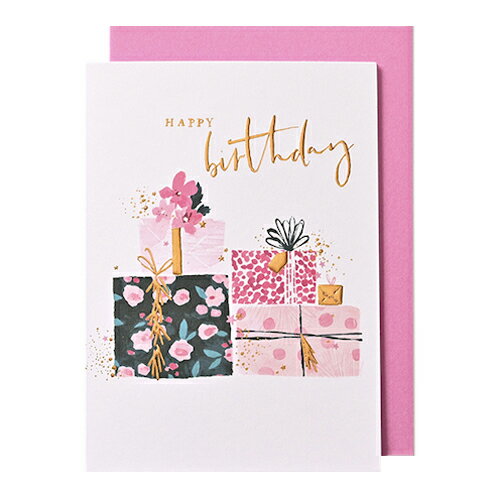 詳細説明【特長】・ブロンズカラーのエンボス加工が引き立つ、海外デザイナーのプレゼントボックスのイラスト。・中面にもイラスト入り。&nbsp;商品仕様（スペック）本体サイズ（約）：［カード］105×145mm　［封筒］110×155mm枚数：1枚ブロンズのエンボスが引き立つバースデーカード