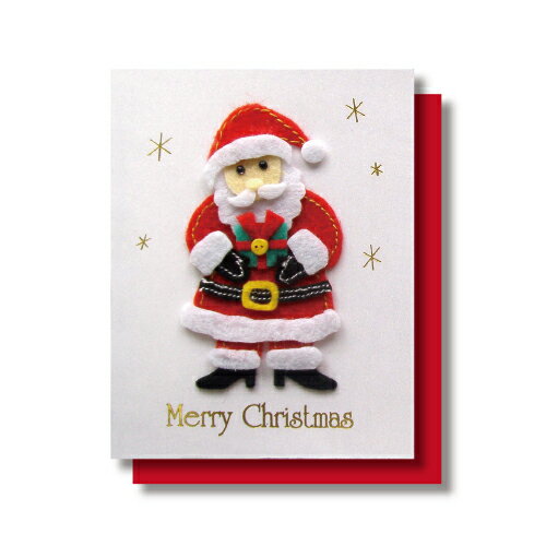【クリスマス】　リーフワークカンパニー　クリスマスミニカード　フェルトサンタ
