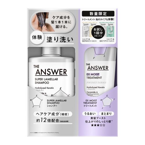 花王　ジ・アンサー（THE　ANSWER）　スーパーラメラシャンプー＆EXモイストトリートメント　ピローセット