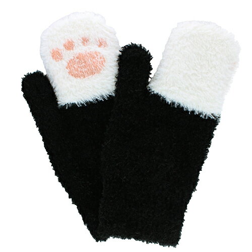 ユビデル ツートン肉球ミトン 3121YB410 ブラック