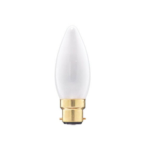 Filament Lamps - 旭光　シャンデリア球　海外口金　25W　C37B22D　フロスト