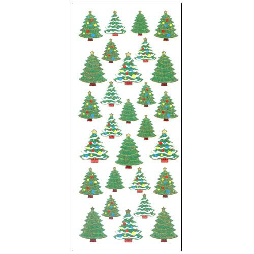 【クリスマス】　オクヤマ　和紙風シール　JQ270　イルミネーションツリー