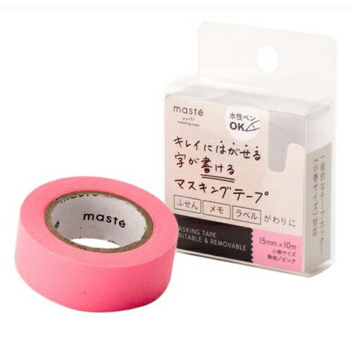 マークス（MARK'S）　水性ペンで書けるマスキングテープ　小巻　MST‐FA04‐PK　ピンク