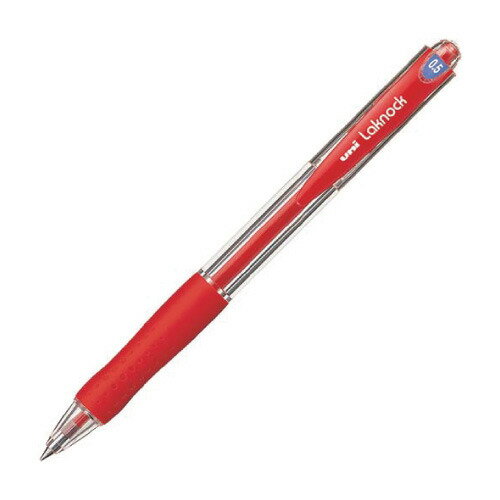 三菱鉛筆　VERY楽ノック　油性ボールペン　極細0.5mm　赤
