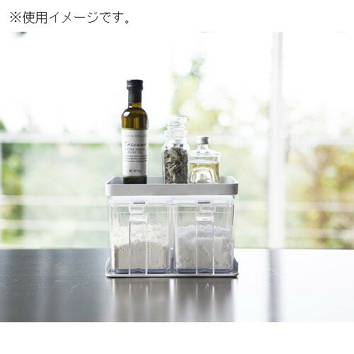 山崎実業　tower（タワー）　調味料ストッカー＆ラック2個セット　ホワイト　3341
