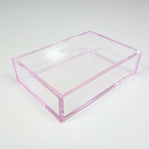 有賀　スタックケース　名刺サイズ　クリアピンク　102×72×27×4mm