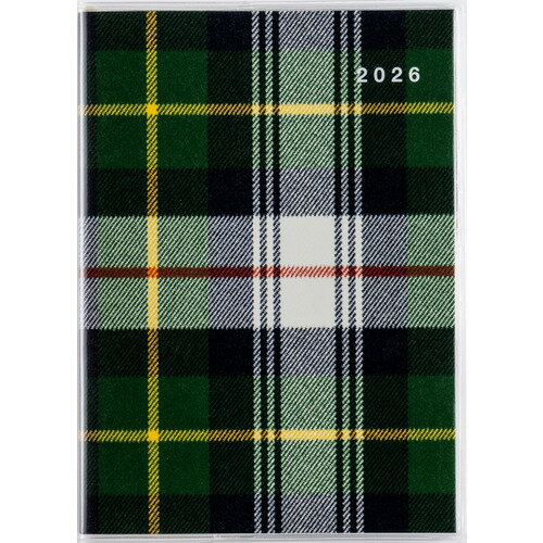 【2026年1月始まり】 高橋書店 メルクレール1 A6 マンスリーブロック 401 チェック 日曜始まり