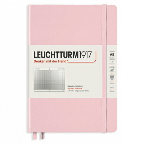 ロイヒトトゥルム1917（LEUCHTTURM1917）　ハードカバー　ミディアム　A5　方眼　361575　パウダー