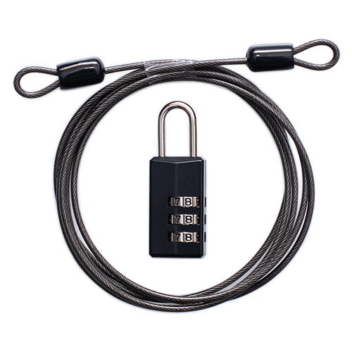 コンサイス ワイヤー付ダイヤル錠 PL373W ブラック