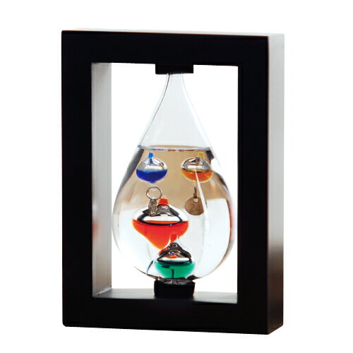 ガリレオ温度計　木枠入り　しずく