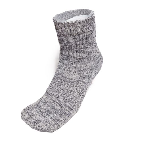 SUGATA LABO 呼吸する和紙靴下 シークレット5本指 ミドル丈 ミックスグレー Mサイズ