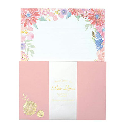 包む　ポライトレター　グリタリングフラワー　0−079−1　ピンク