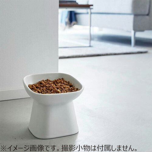 山崎実業　タワー（tower）　食べやすい高さ陶器ペットフードボウル　斜めトール　1781　ホワイト 2