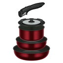 【お買い得】 サーモス(THERMOS) IH対応 取っ手のとれるフライパン5点セット KSD-5A ディープレッド