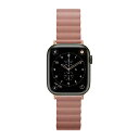 ピージーエー(PGA) AppleWatch 49/46/45/44/42mm用 PUレザーマグネットバンド ピンク