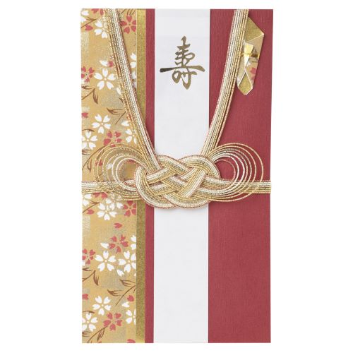 詳細説明【特長】・結婚式などのお祝い事でご利用いただけるご祝儀袋です。・高級感のある華やかな友禅和紙を使用しており、和を感じる、格式高いデザインです。・3種類の短冊（寿／御結婚御祝／無地）が入っており、用途に合わせてご利用いただけます。・短冊の「寿」の文字は、金の箔押しで書かれています。・書き方や折り方などの説明書も入っているので、マナーの面でも安心してご利用いただけます。&nbsp;商品仕様（スペック）デザイン：琴音　紅本体サイズ（約）：幅105×奥10×高185mmセット内容：本体×1、中袋×1、短冊×3（寿／御結婚御祝／無地）注意事項・水引飾りはハンドメイドのため繊細な作りです。強く引っ張ると破損する恐れがありますので、お取り扱いには十分ご注意ください。・使い方は、地域、風習の違い等により異なる場合があります。・和紙を使用しているため、文字がにじむ場合があります。&nbsp;友禅和紙の美しい色合い