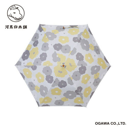 河馬印本舗　晴雨兼用2段折畳傘　花（金糸雀色／かなりあいろ）