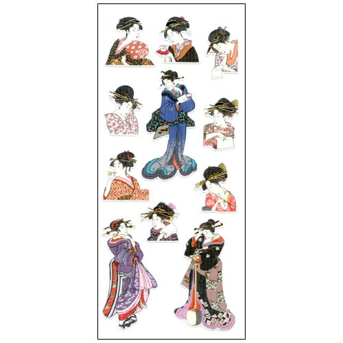 オクヤマ 和風シール JQ352 浮世絵美人画