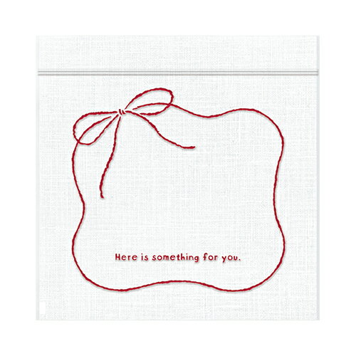 インディゴ　ジッパーバッグ　S　PP372　リボン　ホワイト　5枚入