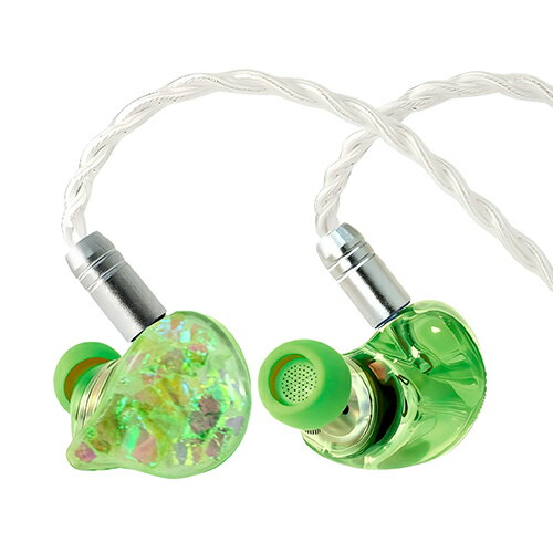 ライフイヤー（LIFEEAR）　Nova　高透明度レジン有線イヤホン　フェイスプレート着せ替え対応　グリーン