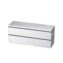 ハコヤ(HAKOYA) スリム二段弁当840 840mL メタリックシルバー(3)