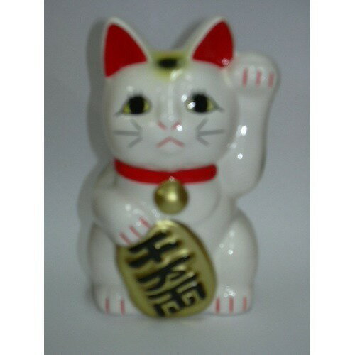 China Ornaments - 招き猫　左手　白　4号
