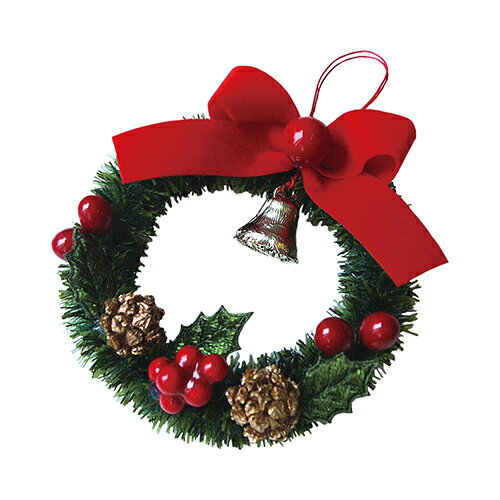 【クリスマス】　インディゴ　XR823　オーナメント　リース　レッド