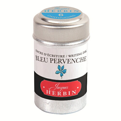 詳細説明【特長】・フランスの老舗インクブランドHERBIN（エルバン）の定番「トラディショナルインク」の万年筆用カートリッジです。・自然の色にヒントを得て作られているインクは、スタンダードなカラーから、ビビッドで個性的なもの、柔らかで淡い色を放つものまでさまざまなバリエーションです。・海外文具らしい、丸いアルミ缶のパッケージもポイント。・1缶に6本カートリッジが入っています。※欧州共通規格：ヨーロッパ・ショートタイプ）商品仕様（スペック）カラー：ツルニチソウサイズ（約：［缶］径25×高45mm　［カートリッジ］長38mm入数：6本エルバンの万年筆用カートリッジインク
