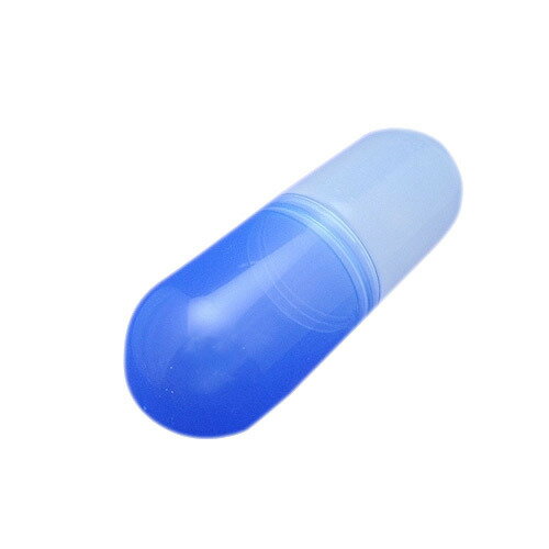キドワキ　ポリプロピレンケース　カプセル　青　径45×130mm│樹脂・プラスチック　樹脂ドーム・カプセル