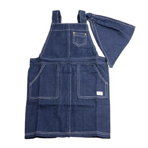 デニムボックス　キッズエプロン　M　ネイビー