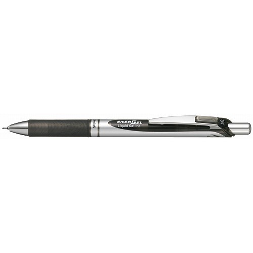 ぺんてる（Pentel）　ノック式エナージェル0.4mm　BLN74ーA　シルバー軸　黒インキ